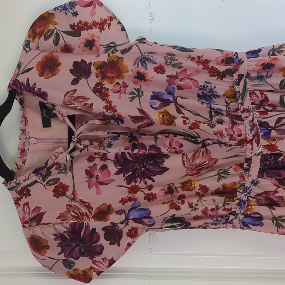 J. Crew pink floral midi dress xxs